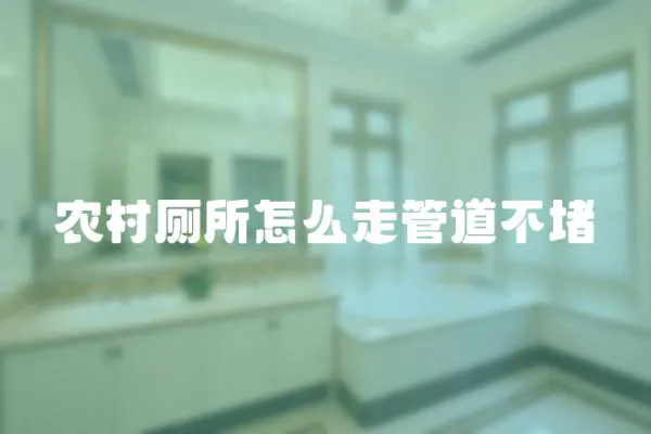 農村廁所怎么走管道不堵