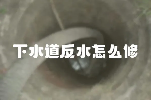 下水道反水怎么修