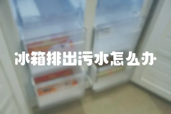 冰箱排出污水怎么辦