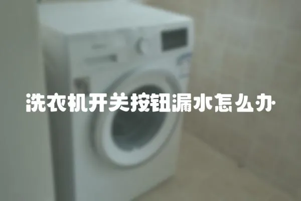 洗衣機開關按鈕漏水怎么辦