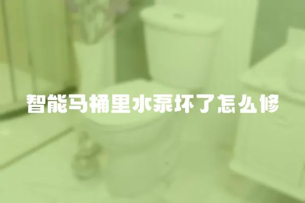 智能馬桶里水泵壞了怎么修