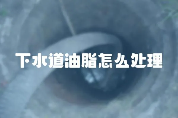 下水道油脂怎么處理