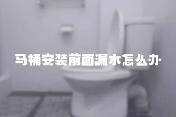 馬桶安裝前面漏水怎么辦