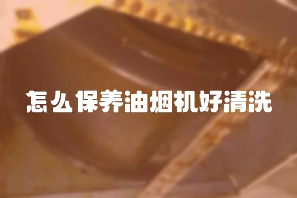 怎么保養油煙機好清洗