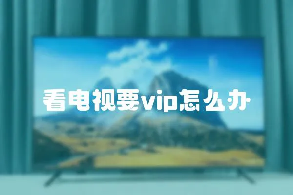 看電視要vip怎么辦