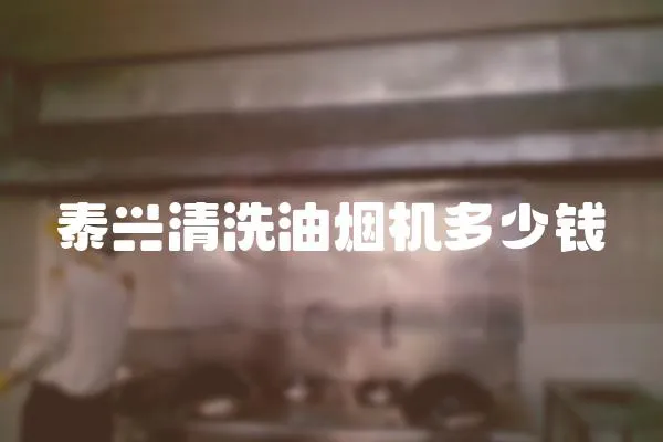泰興清洗油煙機(jī)多少錢