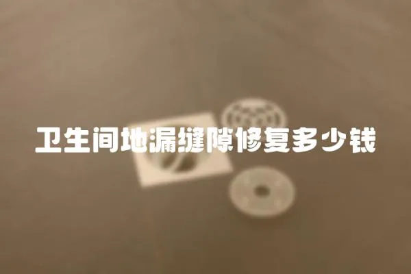 衛生間地漏縫隙修復多少錢