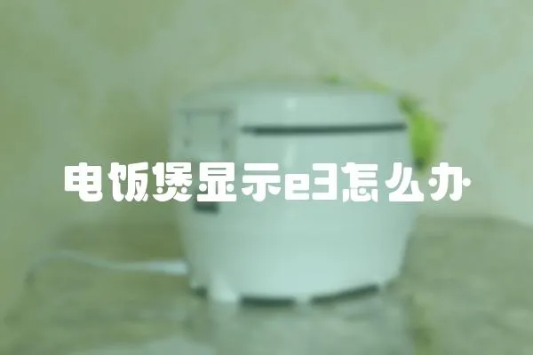 電飯煲顯示e3怎么辦