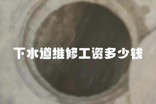 下水道維修工資多少錢