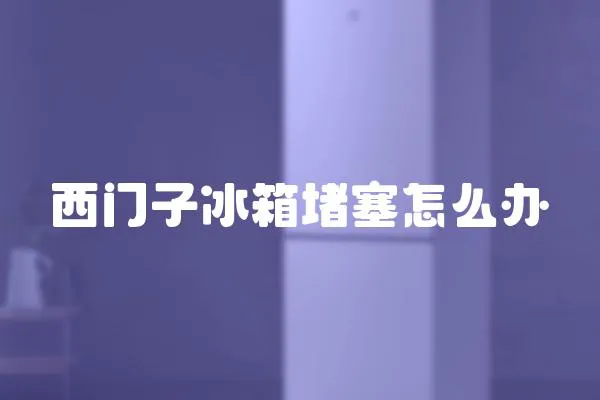 西門子冰箱堵塞怎么辦
