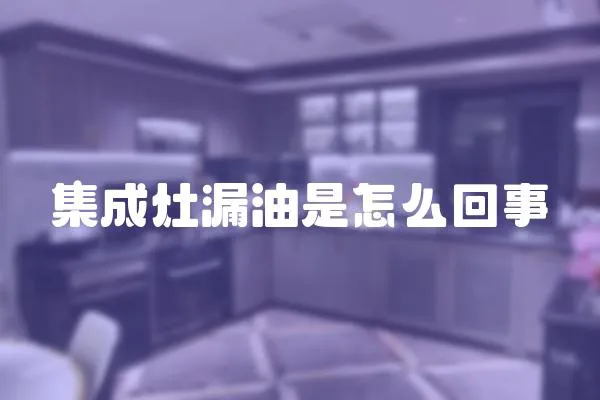 集成灶漏油是怎么回事
