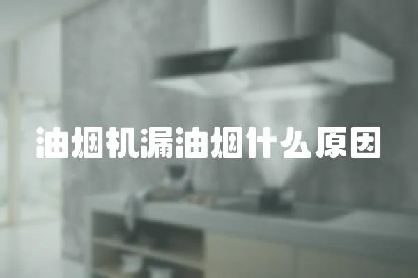 油煙機(jī)漏油煙什么原因
