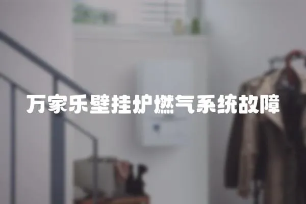 萬家樂壁掛爐燃氣系統故障