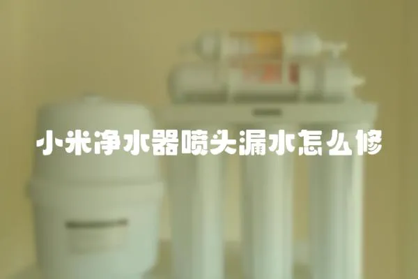 小米凈水器噴頭漏水怎么修