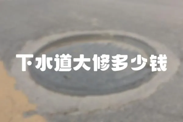 下水道大修多少錢