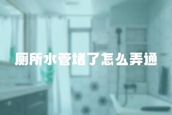廁所水管堵了怎么弄通