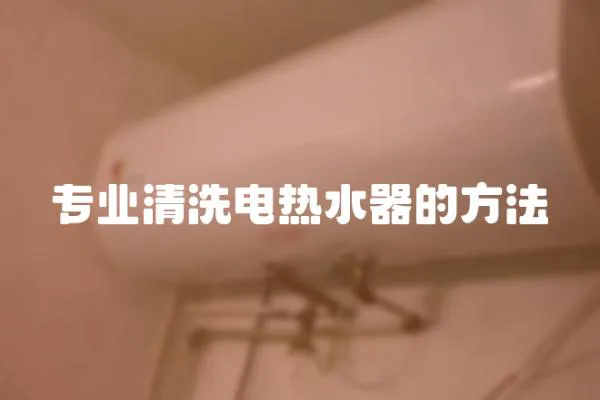 專業清洗電熱水器的方法