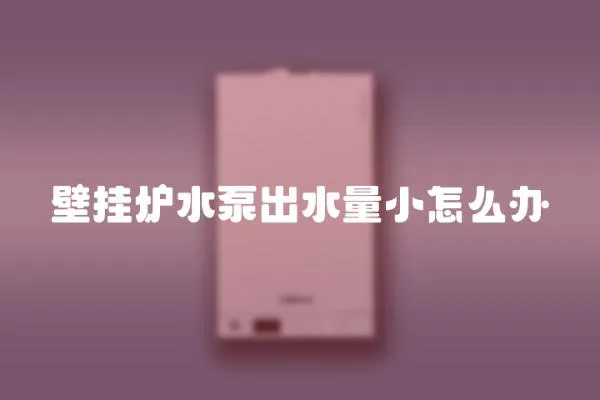 壁掛爐水泵出水量小怎么辦