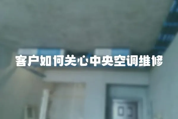 客戶如何關(guān)心中央空調(diào)維修