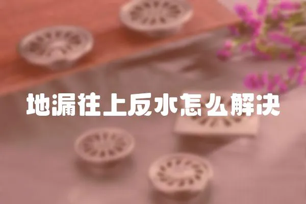 地漏往上反水怎么解決