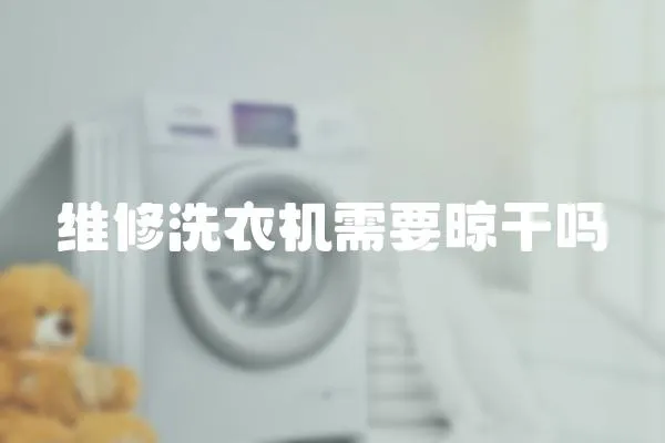 維修洗衣機需要晾干嗎