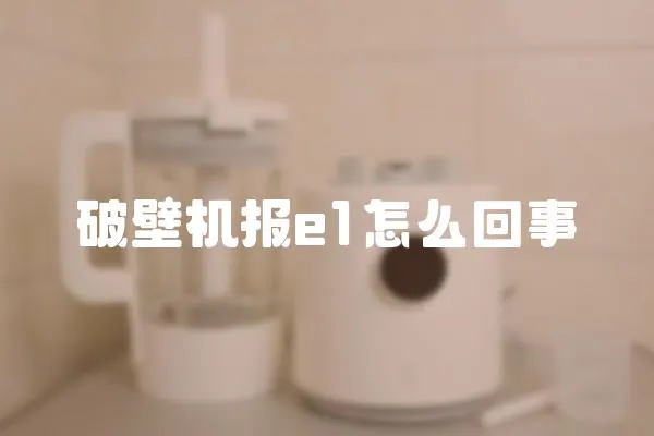 破壁機報e1怎么回事
