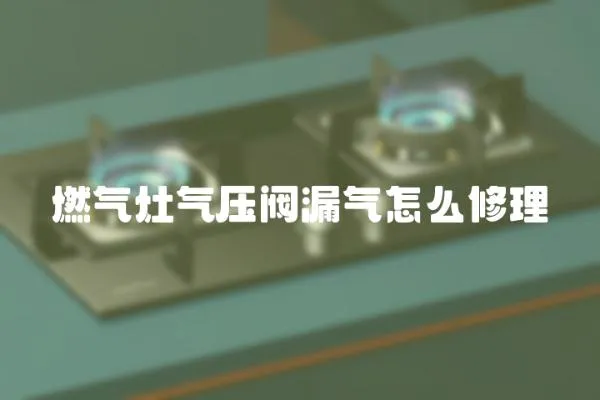 燃氣灶氣壓閥漏氣怎么修理