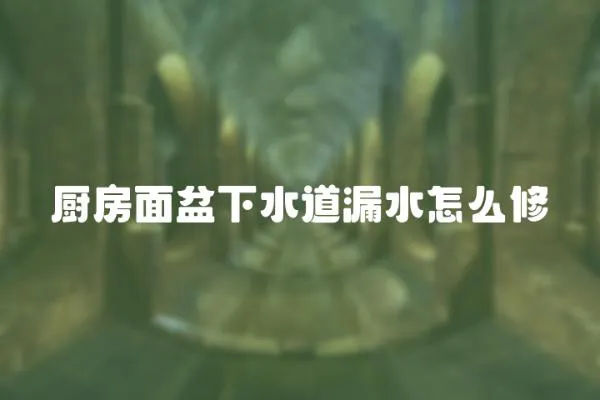 廚房面盆下水道漏水怎么修