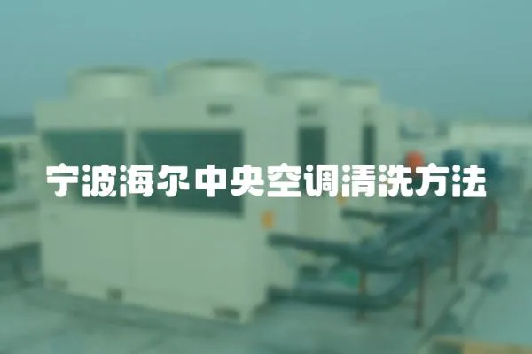 寧波海爾中央空調(diào)清洗方法