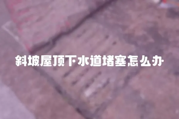 斜坡屋頂下水道堵塞怎么辦