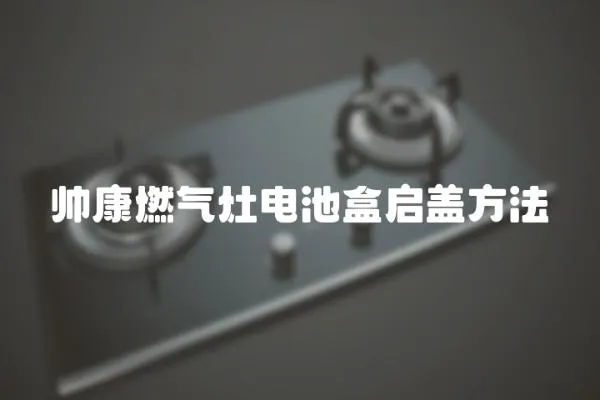 帥康燃?xì)庠铍姵睾袉⑸w方法