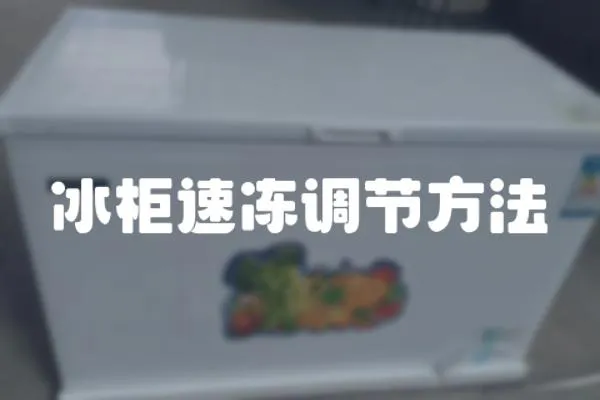 冰柜速凍調節方法