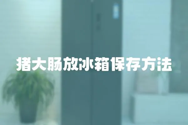 豬大腸放冰箱保存方法