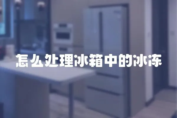 怎么處理冰箱中的冰凍