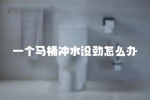 一個馬桶沖水沒勁怎么辦