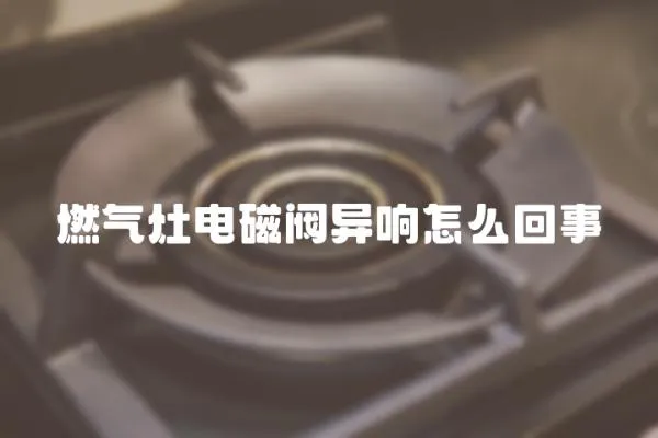 燃氣灶電磁閥異響怎么回事