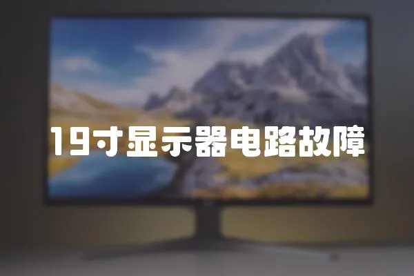 19寸顯示器電路故障