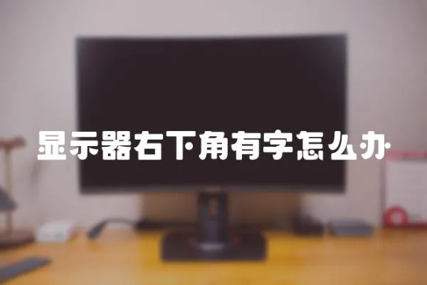 顯示器右下角有字怎么辦