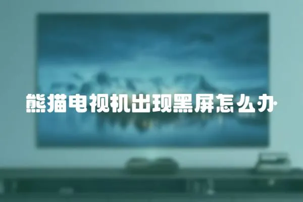 熊貓電視機出現黑屏怎么辦