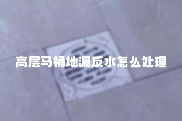 高層馬桶地漏反水怎么處理