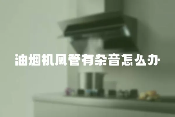 油煙機風管有雜音怎么辦