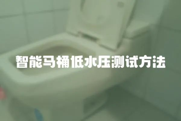 智能馬桶低水壓測試方法