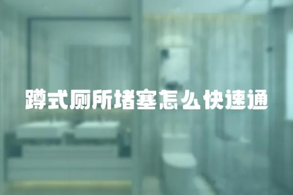 蹲式廁所堵塞怎么快速通