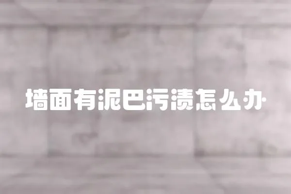 墻面有泥巴污漬怎么辦