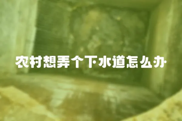 農村想弄個下水道怎么辦