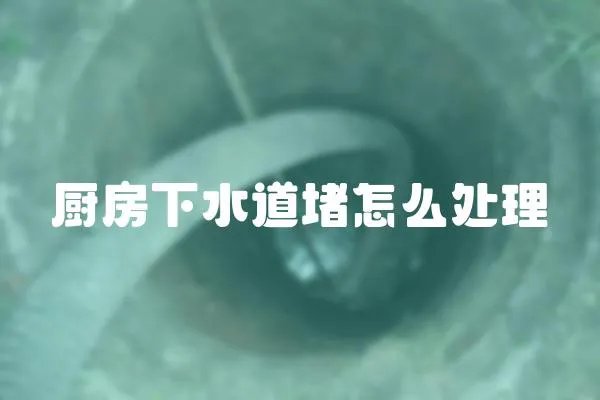 廚房下水道堵怎么處理