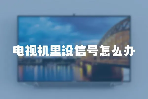 電視機里沒信號怎么辦