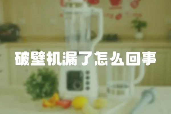 破壁機漏了怎么回事