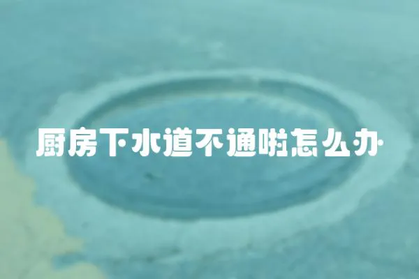 廚房下水道不通啦怎么辦