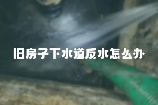 舊房子下水道反水怎么辦